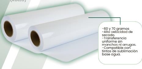 V1005 Rollo de papel de sublimación 62 gramos para empresas en Colombia | VENDEX Rollo de papel de sublimación 62 gramos al por mayor en Bogotá para publicidad BTL - VENDEX