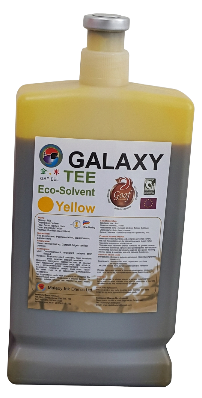 V1019 Tinta ecosolvente color amarillo para empresas en Colombia | VENDEX Tinta ecosolvente color amarillo al por mayor en Bogotá para publicidad BTL - VENDEX